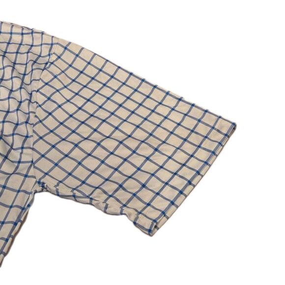 NWT Collars & Co Mens 3XL Dress Collar Polo Shirt Blue Windowpane Check - Picture 4 of 7